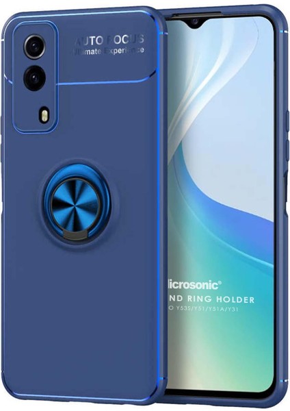 Vivo Y51 Kılıf Kickstand Ring Holder Lacivert