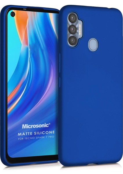 Matte Silicone Tecno Spark 7 Pro Kılıf Mavi