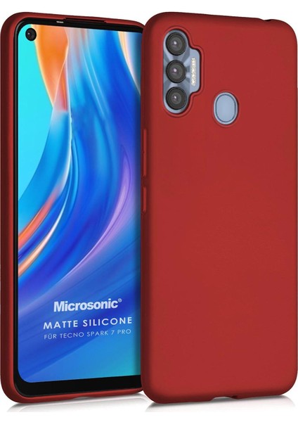 Matte Silicone Tecno Spark 7 Pro Kılıf Kırmızı