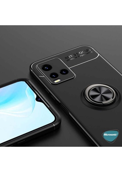Vivo Y32 Kılıf Kickstand Ring Holder Siyah Rose fırsatları
