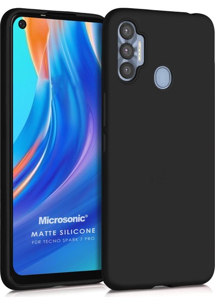 Matte Silicone Tecno Spark 7 Pro Kılıf Siyah