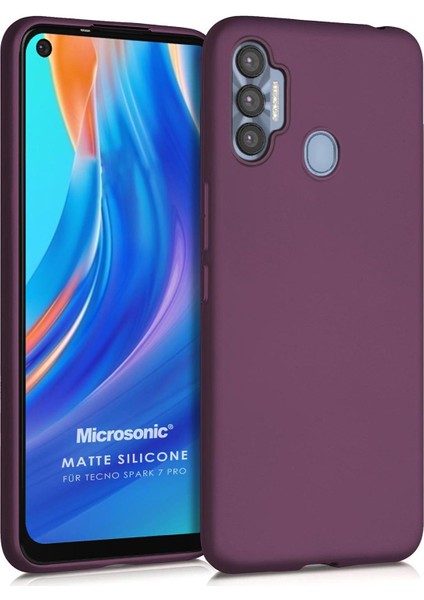 Matte Silicone Tecno Spark 7 Pro Kılıf Mor