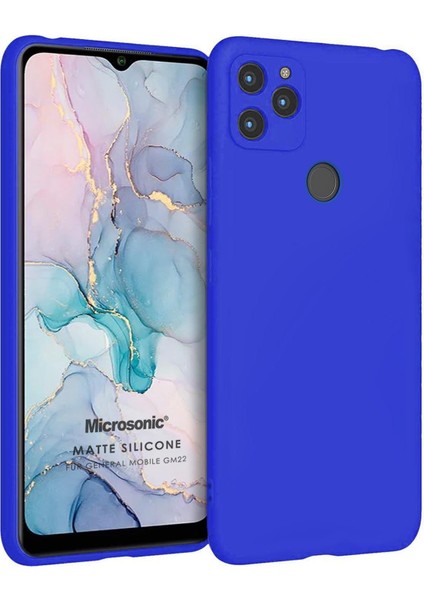 Matte Silicone General Mobile Gm 22 Kılıf Mavi