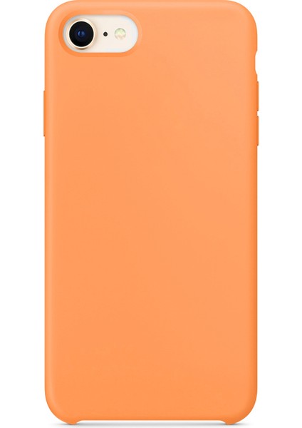 Apple iPhone Se 2022 Kılıf Liquid Lansman Silikon Papaya