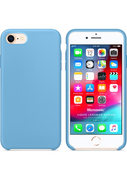 Apple iPhone Se 2022 Kılıf Liquid Lansman Silikon Kantaron Mavisi