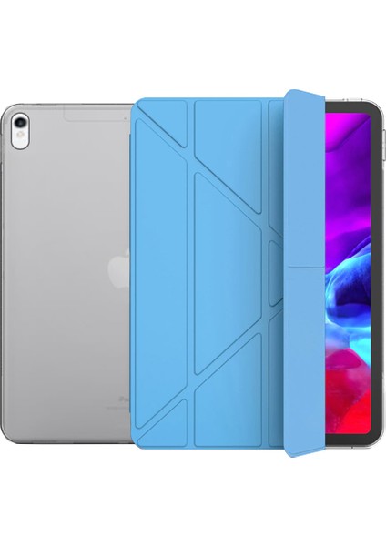 Apple Ipad Pro 12,9 Inç 3 Nesil 2018 Smart Cover Arkası Şeffaf Tablet Kılıfı