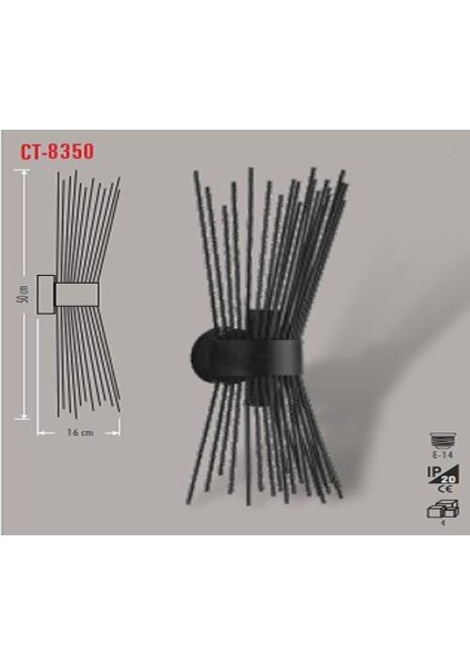 CT-8350 Dekoratif Siyah Aplik (Ampulsuz)Cata