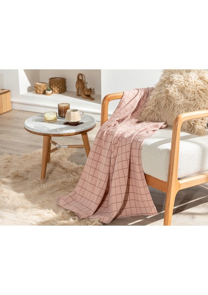 Square Polar Tv Battaniye 120 x 170 cm Gül Kurusu