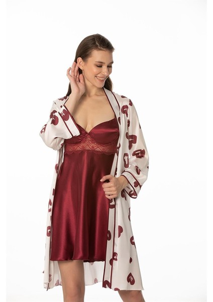 2406 Ikili Saten Gecelik - Sabahlık Takımı fiyatları