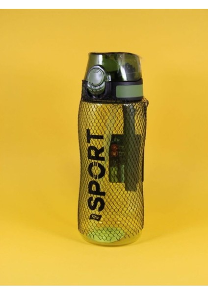 Plasti Pipetli Rio Su ve Detoks Su Şişesi Matara Policarbon 750 ml -Yeşil