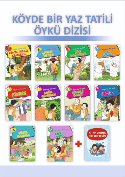 Ata 3. Sınıflar İçin Köyde Bir Yaz Tatili Öykü Dizisi + Kitap Okuma Not Defteri
