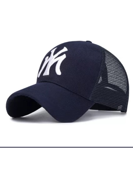 Eleven Market Fileli New York Yankees Nakışlı Şapka Laciver Beyaz Fileli Ny Şapka