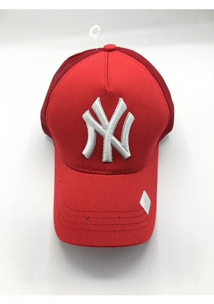 Eleven Market Fileli New York Yankees Nakışlı Şapka Kırmızı Beyaz Ny Şapka