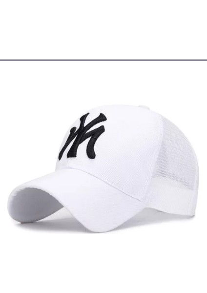 Eleven Market Fileli New York Yankees Nakışlı Şapka Beyaz Fileli Ny Şapka