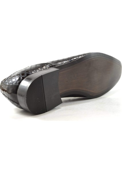 3202 Deri Açma Rugan Siyah Klasik Erkek Ayakkabı modelleri