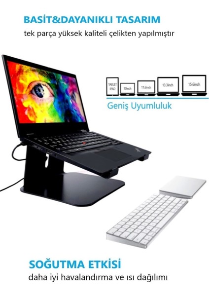 Tüm Modellere Uyumlu Notebook Standı Laptop Sehbası Yükseltici Altlık-Çelik