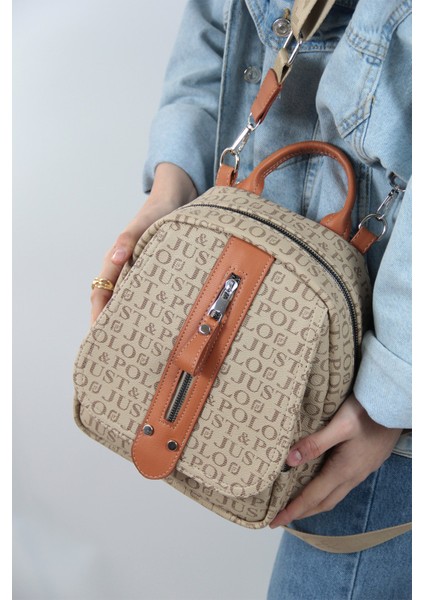 Vizon Taba Çok Bölmeli Astarlı Ayarlanabilir Askılı Kadın Sırt Çantası PBU2177 fiyatları