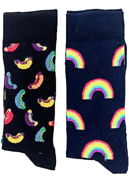 Neşeli Socks 2'li Paket 4 Mevsim Erkek Soket Çorap