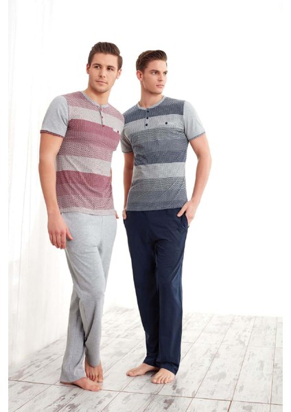 Erkek Modal Kısa Kol Pijama Takımı - 4296