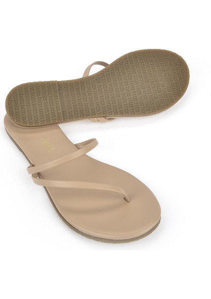 Tkees, Kadın Terlik 12136 TK4002 Krem