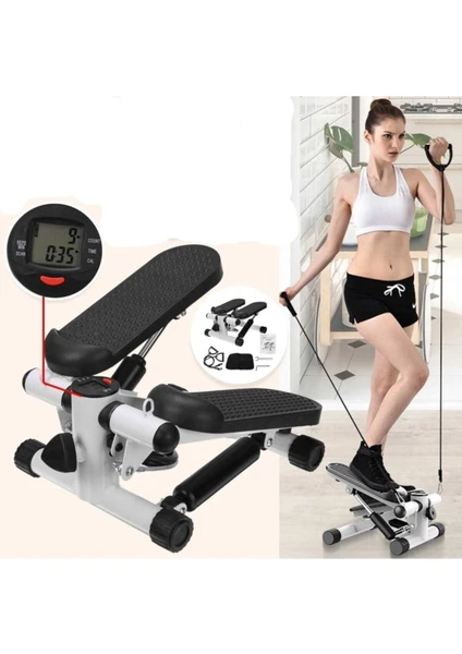 Fitness Twister Stepper Step Aleti  Ipli Egzersiz Aleti  Siyah