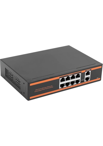 8 Port Poe 2 Uplink Switch - Kamera Poe Switch 250 Metre