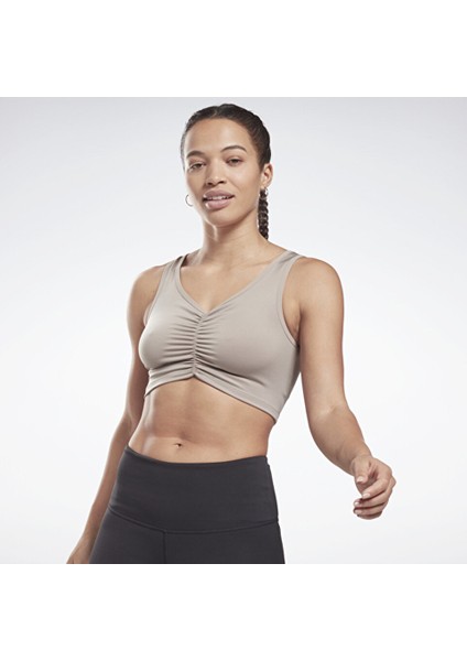 H56396 S Ruched Cropped Tank Kadın Gri Atlet