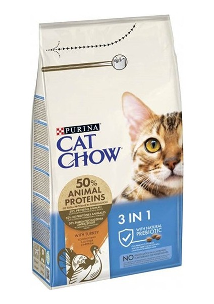 Cat Chow Purina Cat Chow Feline 3 In 1 Hindi Etli Yetişkin Kedi Maması 1.5 kg