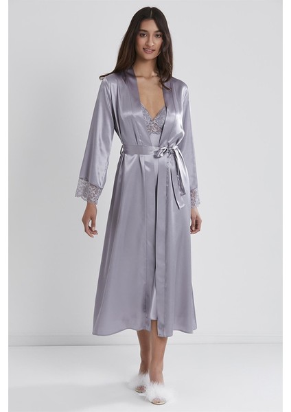 4370 Ikili Saten Gecelik - Sabahlık Takımı