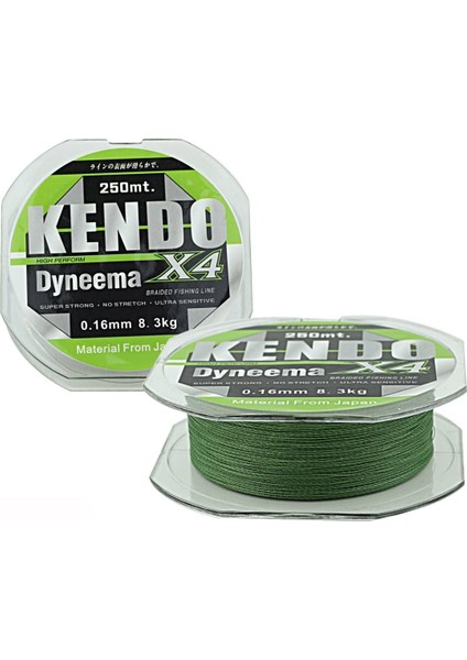 Dynema 4 Kat 250MT (Green) Ip Misina