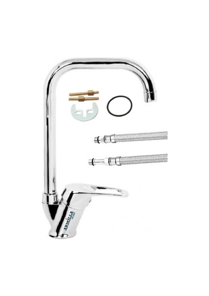 Köşe L Borulu Mutfak Musluğu Bataryası