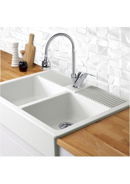 Seti Sıcak Soğuk Girişli Lüx Mix Spiralli Mutfak Evye Bataryas