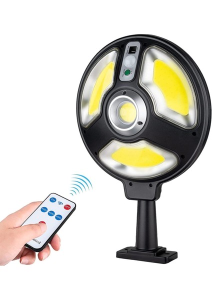 Solar 150 Cob Ledli Kumandalı Hareket Sensörlü 3 Modlu Büyük Boy Bahçe Lambası
