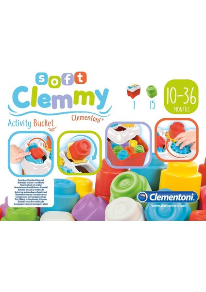 Soft Clemmy - Yumuşak Blok Bultak Kovası - 15 Parça 6-36 Ay