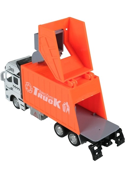 Diecast Çek Bırak Çöp Kamyonu Büyük Boy 21 cm Oyuncak Kamyon