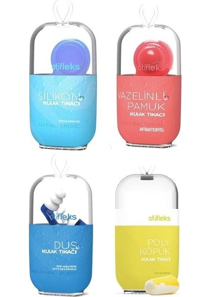 Duş Kulak Tıkacı L + Köpük Kulak T. + Silikon 2'li Kulak T. +Vazelin Kulak Tıkacı 2'li