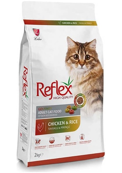 Adult Renkli Taneli Tavuklu Yetişkin Kedi Maması 2 kg