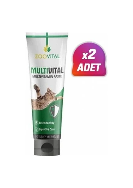 2 Adet - Zoovital 13 Effects Multivitamin Kedi Macun Paste 100 gr