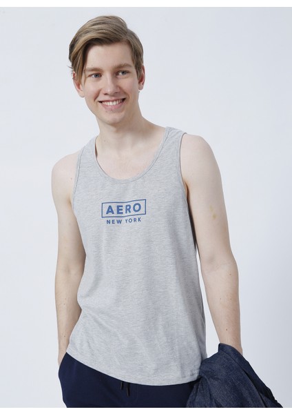 E-9237 Geniş Yaka Regular Fit Baskılı Gri Melanj Erkek Atlet fırsatları