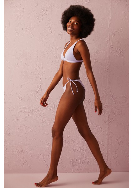 Eflatun Basic Deep V Bikini Üstü