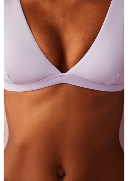 Eflatun Basic Deep V Bikini Üstü