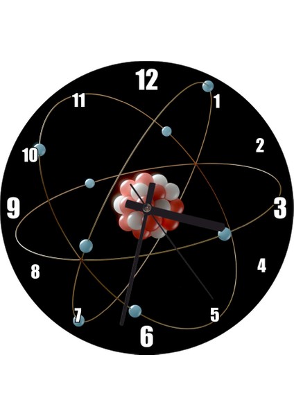 Cakatablo Atomic Model Duvar Saati (Çap 50X50 cm )
