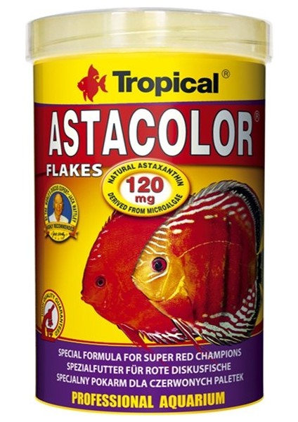 Astacolor Flakes Kırmızı Discus Balıkları Için Astaksantinli Pul YEM 100 ml