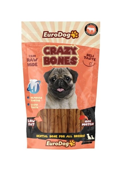 Crazy Bone Natural Burgu Kemik Çubuk Köpek Ödülü 12 cm 20 Li