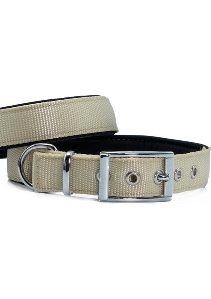 Elit Dokuma Köpek Boyun Tasması Haki Large 2,5X42-50 cm