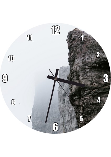 Cakatablo Sisler Içindeki Yalçın Kayalıklar Duvar Saati (Çap 50X50 cm )