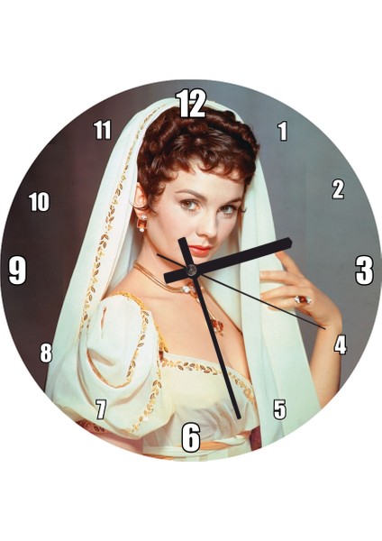 Cakatablo Jean SIMMONS1954 Desiree Film Duvar Saati (Çap 30X30 Cm)