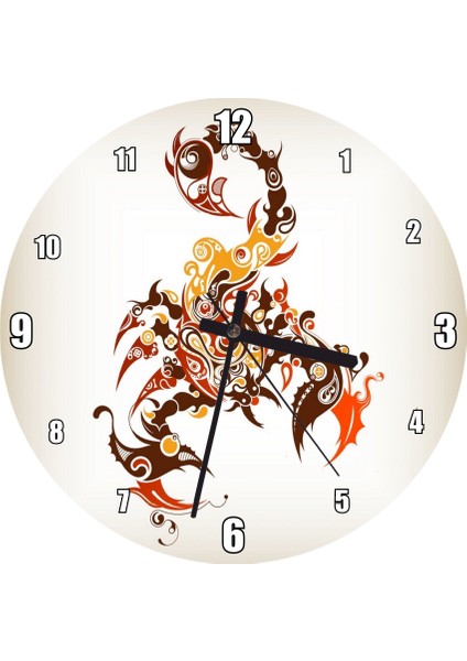 Cakatablo Kolaj Kompozisyon Akrep Duvar Saati (Çap 30X30 Cm)