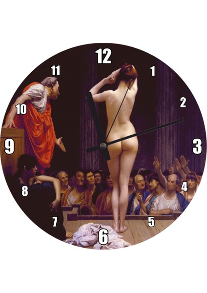 Cakatablo Çingene Köle Pazarında Mezat Duvar Saati (Çap 30X30 Cm)