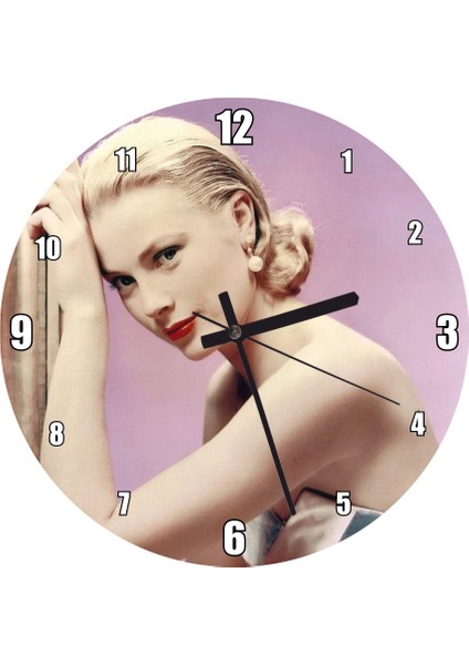 Cakatablo Grace Kelly Duvar Saati (Çap 30X30 Cm)